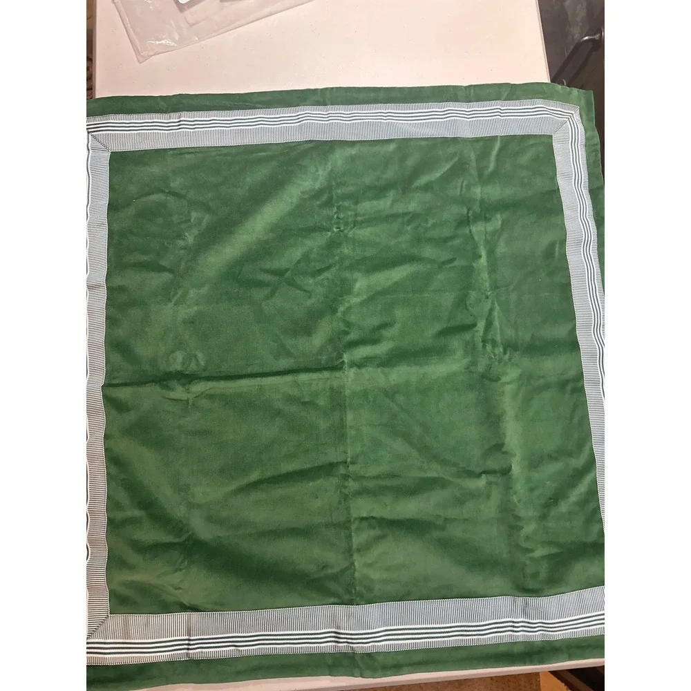 Pottery Barn Brandon Maxwell Sullivan Velvet Border Sham Green Euro 26x26 NEW
